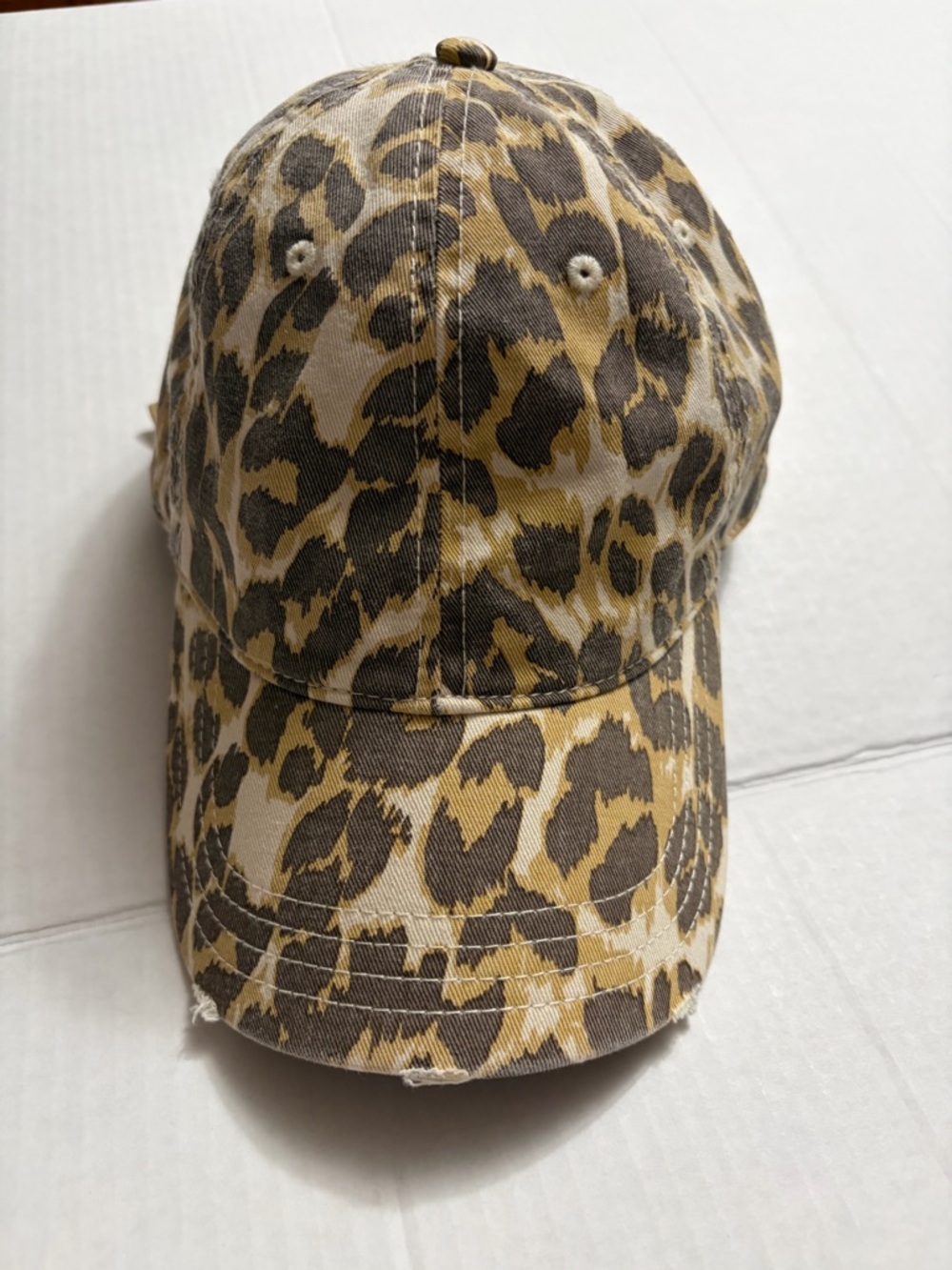 aerie Leopard Print Cap in Cream & Brown - Picture 1 of 8